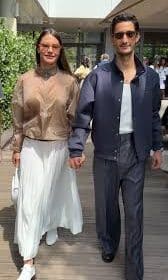 Pierre Niney et Natasha Andrews duo style a la finale de Roland Garros 2026